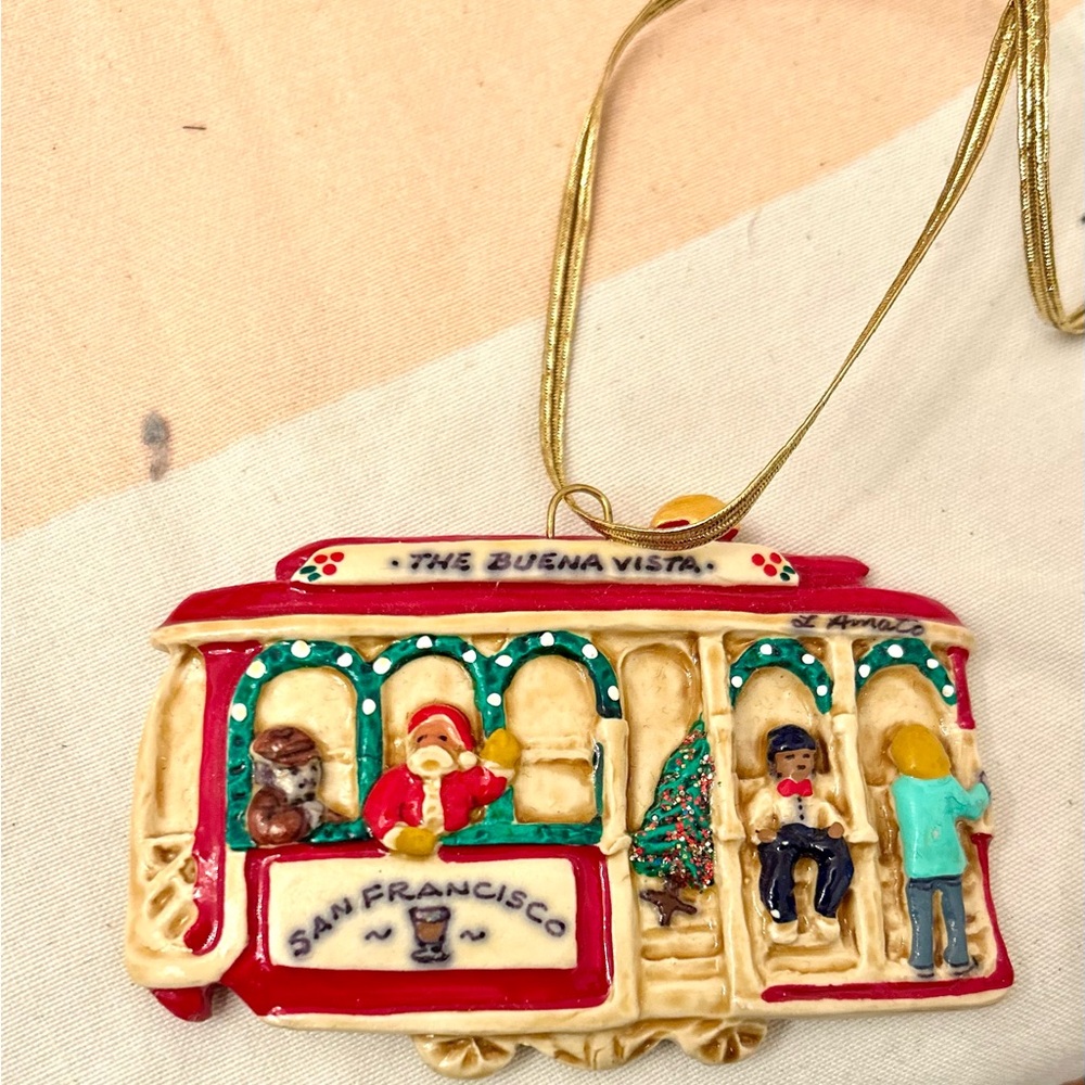 Famous San Francisco, Buena Vista Cafe Cable Car Christmas Ornament